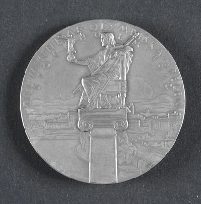 null 1912. Stockholm. Médaille officielle de participant. Par Lindberg. En zinc.
Diam....