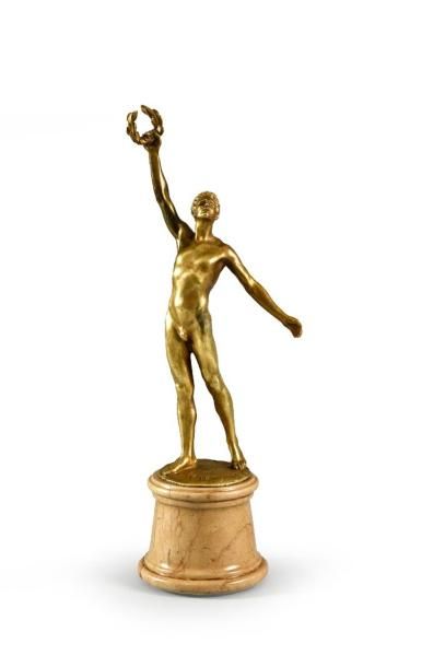 null 1920. Anvers. Sculpture «La Victoire» offerte aux médaillés d'or dans les épreuves...