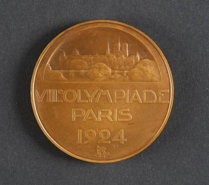 null 1924. Paris. Médaille officielle de participant. Remise à Victor Dalbiez (ministre...