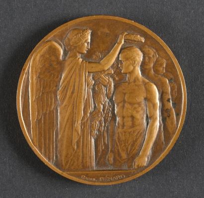 null 1924. Paris. Médaille officielle de participant. Remise à Victor Dalbiez (ministre...