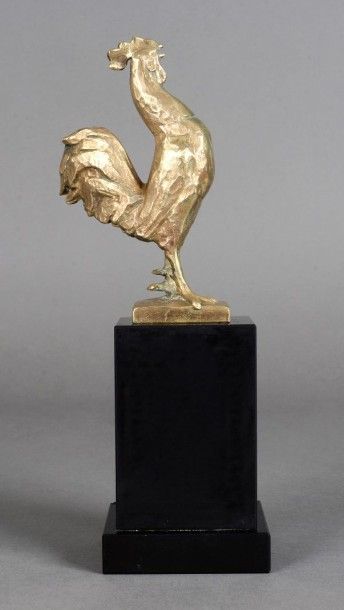 null Coq en bronze doré sur socle marbre utilisé par de nombreuses fédérations françaises...