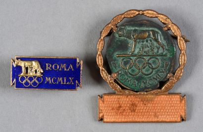 null 1960. Rome. Badge officiel vierge des XVIIème Jeux d'été. En bronze émaillé.
Dim....