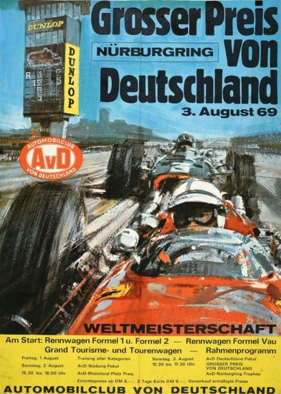 null Affiche du Grand-Prix d'Allemagne de Formule 1 disputé le 3 août sur le circuit...