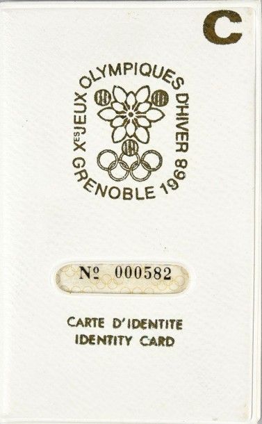 null 1968. Grenoble. Carte d'identité officielle pour les Xème Jeux d'hiver. Attribuée...