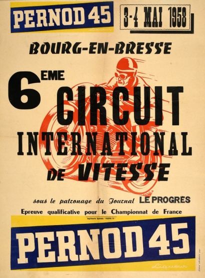 null Affiche du 6e Circuit International de Vitesse de Bourg en Bresse le 3 et 4...