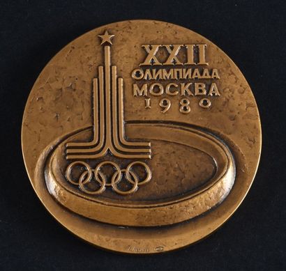null 1980. Moscou. Médaille officielle de participant à la XXIIème Olympiade d'été....
