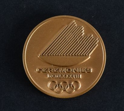 null 1988. Calgary. Médaille de participant pour la cérémonie d'ouverture. Graveur...