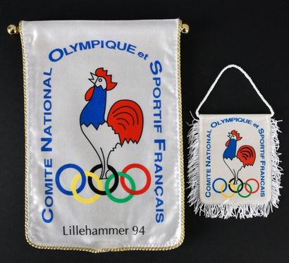 null Fanion du Comité National Olympique et Sportif. Français pour les Jeux de Lillehammer...