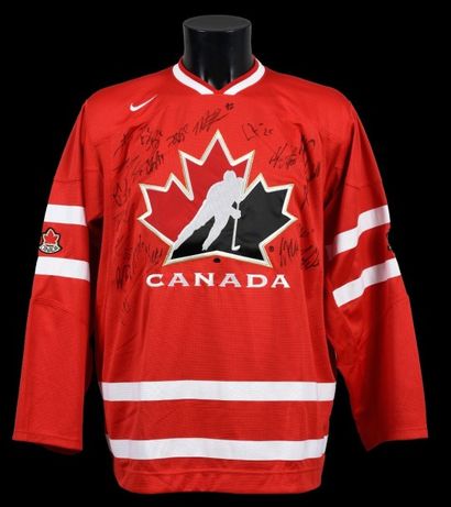 null Maillot réplica de l'équipe de Hockey sur glace du Canada signé par les joueurs...