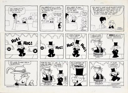 RIDGEWAY, Frank 
Mr Abernathy. 1979.
Un ensemble de trois strips de 57x15 cm chacun....