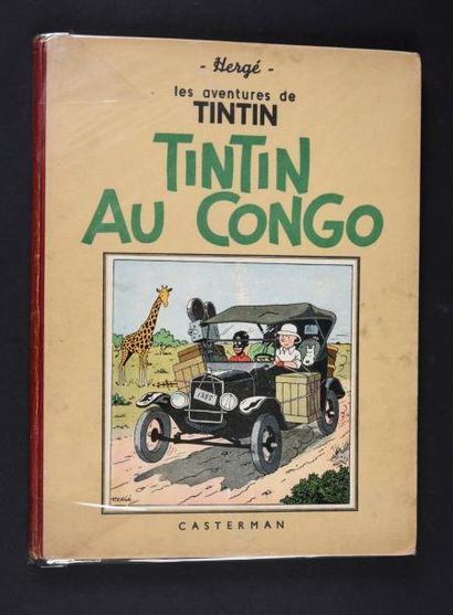 HERGÉ 
TINTIN 02.
TINTIN AU CONGO.
Casterman A15. 1941.
Quatre hors texte couleurs,...