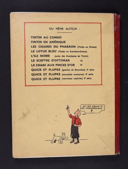 HERGÉ 
TINTIN 02.
TINTIN AU CONGO.
Casterman A15. 1941.
Quatre hors texte couleurs,...