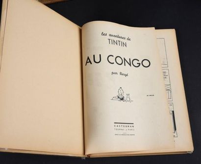 HERGÉ 
TINTIN 02.
TINTIN AU CONGO.
Casterman A15. 1941.
Quatre hors texte couleurs,...