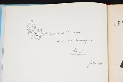 HERGÉ 
TINTIN 02. Tintin au Congo.
Edition 1964 dédicacée
Dos rouge. Album en très...