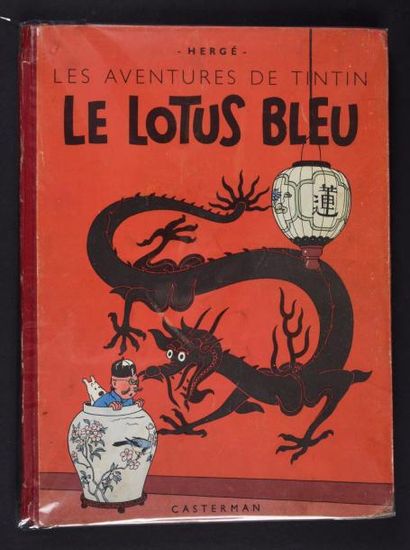 HERGÉ 
TINTIN 05.
Le lotus bleu. B1 1946. EO Edition originale couleurs - Dos rouge...