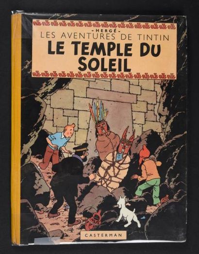 HERGÉ 
TINTIN 14.
Le Temple du Soleil. B3. EO Edition originale. Dos jaune. Deux...