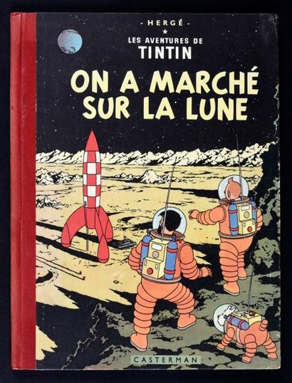 HERGÉ 
TINTIN 17.
On a marché sur la lune. EO B11. 1954. Edition originale belge...