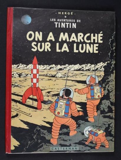 HERGÉ 
TINTIN 17.
On a marché sur la lune. EO Edition originale couleur de 1954 -...