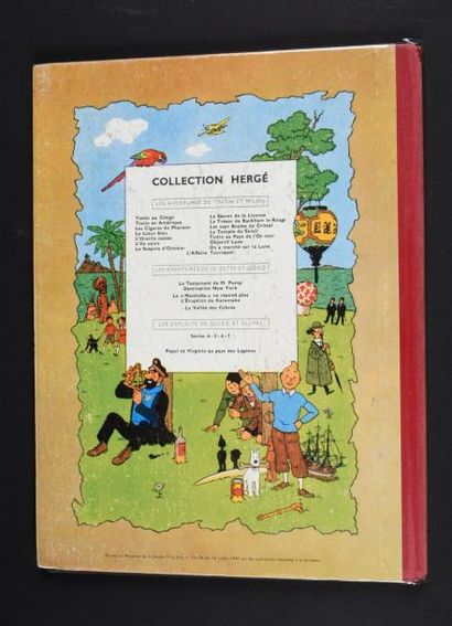 HERGÉ 
TINTIN 18.
L'affaire Tournesol eo. 4ème plat B20. Edition originale française....