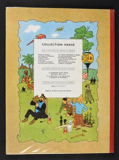 HERGÉ 
TINTIN 18.
L'affaire Tournesol EO Edition originale couleur de 1956 - 4e plat...