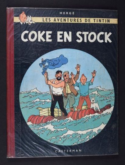 HERGÉ 
TINTIN 19.
Coke en stock. EO Edition originale couleur de 1958 - B 24 - Dos...