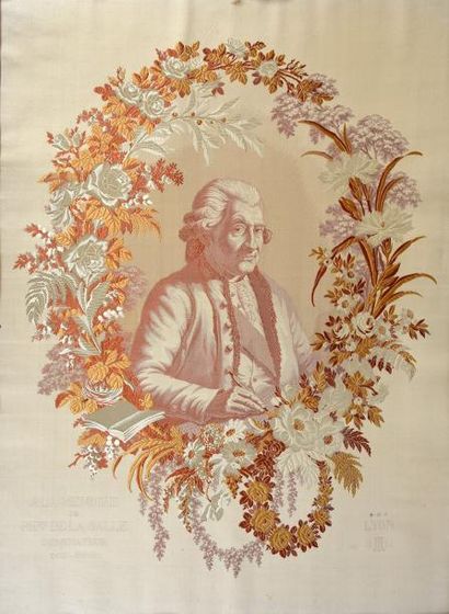 null À la mémoire de Philippe de Lasalle, dessinateur XVIIIe siècle, portrait tissé...