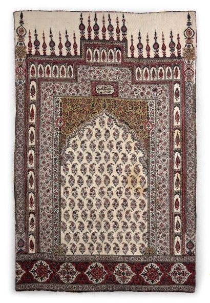 null Kalemkar, Inde ou Perse, XIXe siècle, toile de coton imprimée à la planche de...