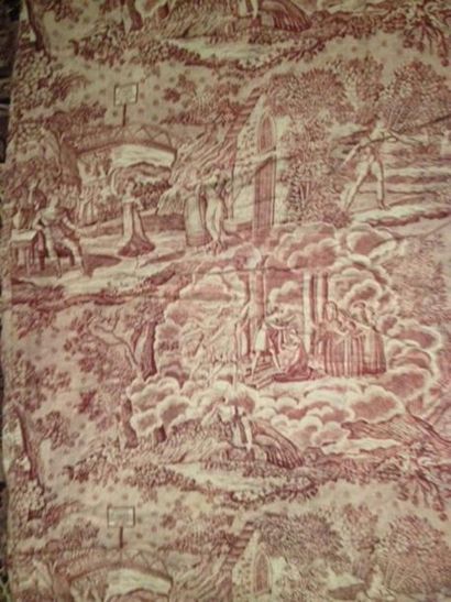 null La Trêve de Dieu, manufacture Normande, vers 1830, toile de coton imprimée en...