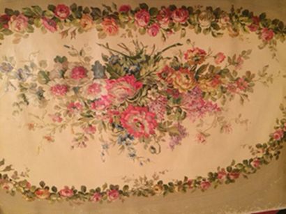 null Toiles peintes pour carton de tapisserie d'un salon Louis XVI, canapé et deux...