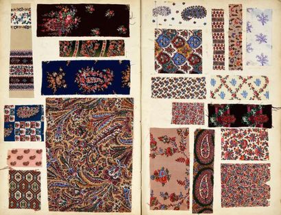 null Trois petits albums d'échantillons d'imprimés, Alsace, 1850-1880, principalement...
