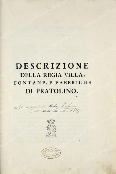 Ecole Italienne du XVIIIe siècle 
La Reale Villa di Pratolino.
Gravure signée Joseph...