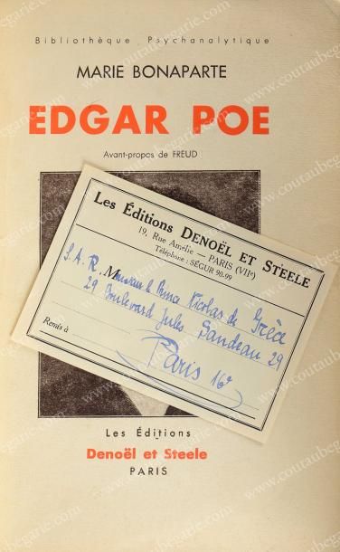 null BONAPARTE Marie princesse
Edgar Poe, publié aux éditions Denoël et Steele, Paris,...