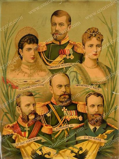null ALEXANDRE III, empereur de Russie (1845-1894).
Portrait chromolithographique...