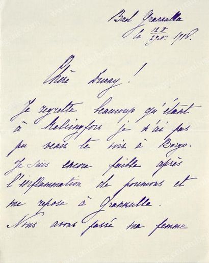 GABRIEL CONSTANTINOVITCH, grand-duc de Russie (1887-1955) 
Lettre autographe signée...