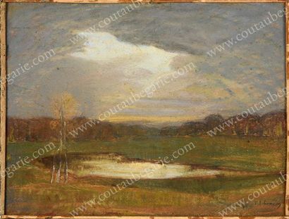 LEVITAN Isaac (1860-1900) 
Paysage automnal.
Pastel sur carton, signé en bas à droite...