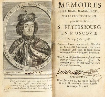 null ALEXIS PÉTROVITCH, tsarévitch de Russie (1690-1718).
Mémoires en forme de manifeste...