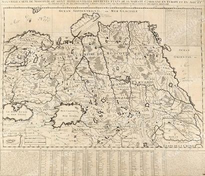 Ecole étrangère du XVIIIe siècle 
Lot de 4 cartes géographiques: Carte de Tartarie,...