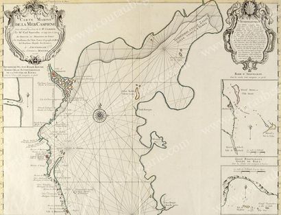 Ecole étrangère du XVIIIe siècle 
Lot de 2 cartes géographiques: Carte Marine de...