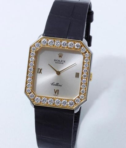 ROLEX 
“CELLINI”
Montre bracelet d'homme 2 tons d'or 750 millièmes, cadran ivoire...