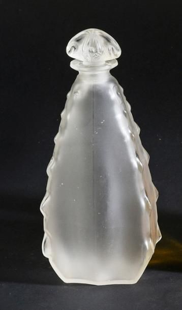 COTY - «l'Origan» - (années 1920) Flacon en verre incolore pressé moulé dépoli satiné...
