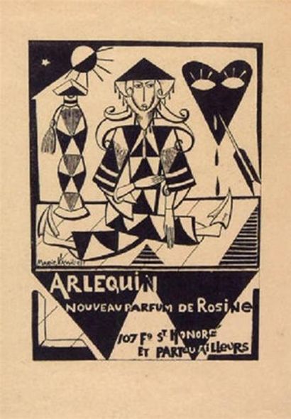 Rosine (Paul Poiret) «Arlequinade» (1913)
Elégant flacon en verre incolore pressé...