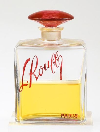 L.ROUFF (maison de lingeries & trousseaux - années 1920) Rare flacon moderniste en...