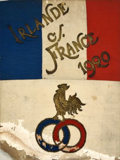 null Drapeau officiel brodé de la rencontre entre l’Irlande et la France le 3 avril...
