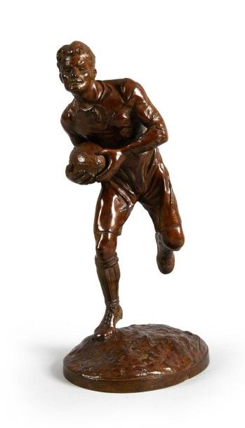 null Sculpture en bronze représentant Adolphe Jaureguy, le célèbre international...
