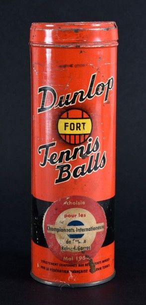 null Boîte de balles en métal de la marque Dunlop Fort. Choisies pour les Championnats...