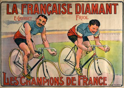null Affiche des Cycles La Française Diamant signée Mr Marodon (XIXe, XXe). E. Georget...