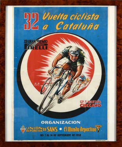 null Affiche du 32e Tour de Catalogne 1952 en 10 étapes du 7 au 14 septembre. Victoire...