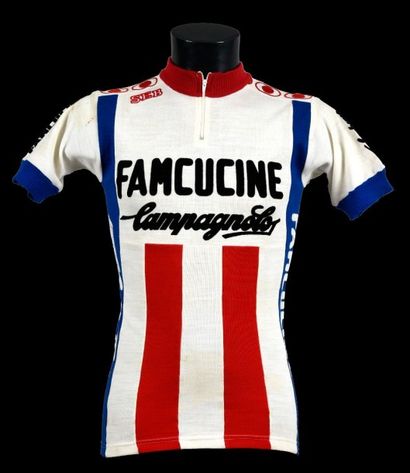 null Francesco Mozer. Maillot de l’équipe Famcucine pour la saison 1981. Le coureur...
