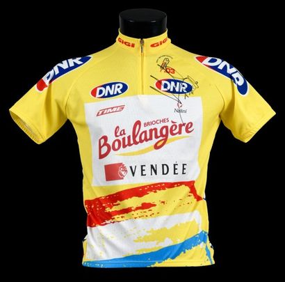 null Thomas Voeckler. Maillot de vainqueur du Tour du Luxembourg2003. Signature du...