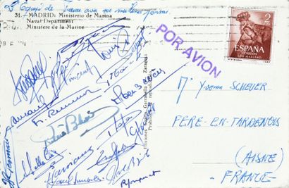 null Carte postale signée par tous les joueurs de l’équipe de France (Mahjoub, Louis,...